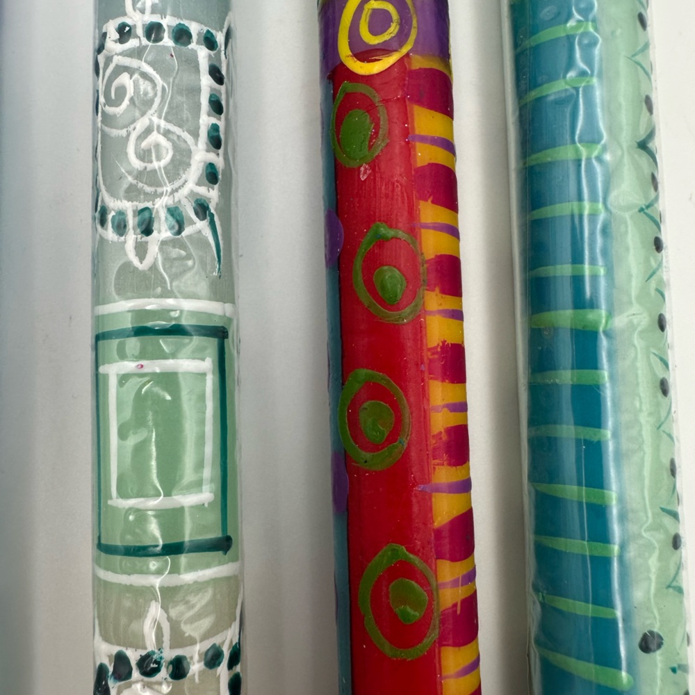 Petalura Hand-Painted Taper Candles set of 5 - Picture 4 of 7